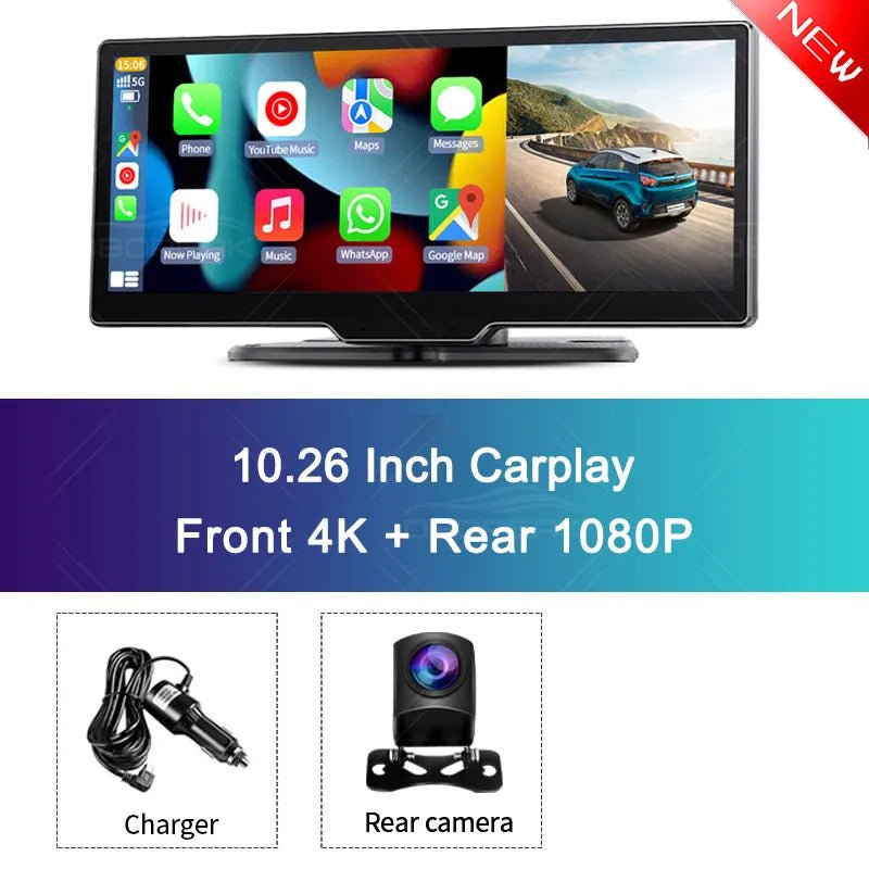2023 K2 10.26 "داش كام 4K 2160P كاميرا الرؤية الخلفية Carplay & Android Auto GPS Navigation مع التحكم الصوتي جهاز تسجيل فيديو رقمي للسيارات BT FM مراقب - منصة بي مارت للتسوق الإلكتروني2023 K2 10.26 "داش كام 4K 2160P كاميرا الرؤية الخلفية Carplay & Android Auto GPS Navigation مع التحكم الصوتي جهاز تسجيل فيديو رقمي للسيارات BT FM مراقب