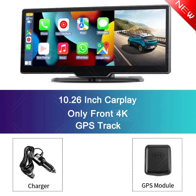 2023 K2 10.26 "داش كام 4K 2160P كاميرا الرؤية الخلفية Carplay & Android Auto GPS Navigation مع التحكم الصوتي جهاز تسجيل فيديو رقمي للسيارات BT FM مراقب - منصة بي مارت للتسوق الإلكتروني2023 K2 10.26 "داش كام 4K 2160P كاميرا الرؤية الخلفية Carplay & Android Auto GPS Navigation مع التحكم الصوتي جهاز تسجيل فيديو رقمي للسيارات BT FM مراقب