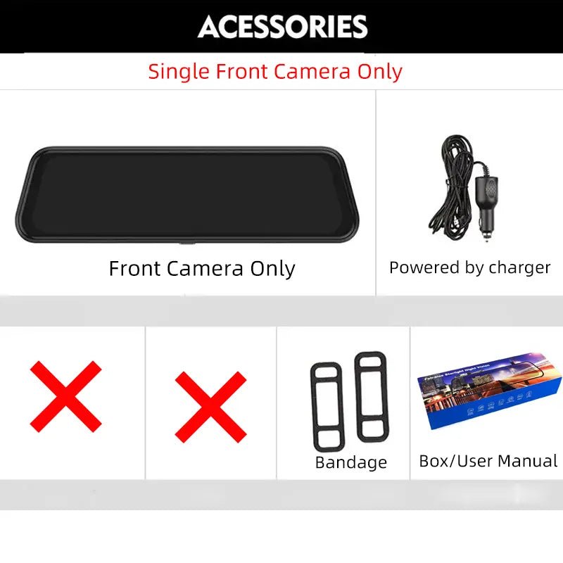 24H Surveillance Dash Cam For Car 10'' Dash Camera Video Recorder Rearview Mirror Dash Camera Front and Rear Camera Car Blackbox - منصة بي مارت للتسوق الإلكتروني24H Surveillance Dash Cam For Car 10'' Dash Camera Video Recorder Rearview Mirror Dash Camera Front and Rear Camera Car Blackbox