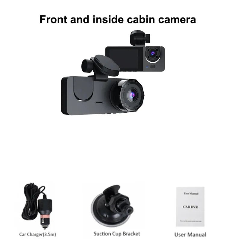 3 Lens Car Video recorder HD1080P Dash Cam Car Black Box 2.0inch IPS Camera Recorder Night Vision G-sensor Loop Recording Dvr - منصة بي مارت للتسوق الإلكتروني3 Lens Car Video recorder HD1080P Dash Cam Car Black Box 2.0inch IPS Camera Recorder Night Vision G-sensor Loop Recording Dvr
