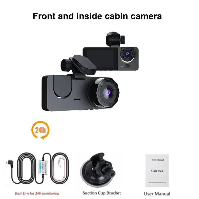 3 Lens Car Video recorder HD1080P Dash Cam Car Black Box 2.0inch IPS Camera Recorder Night Vision G-sensor Loop Recording Dvr - منصة بي مارت للتسوق الإلكتروني3 Lens Car Video recorder HD1080P Dash Cam Car Black Box 2.0inch IPS Camera Recorder Night Vision G-sensor Loop Recording Dvr