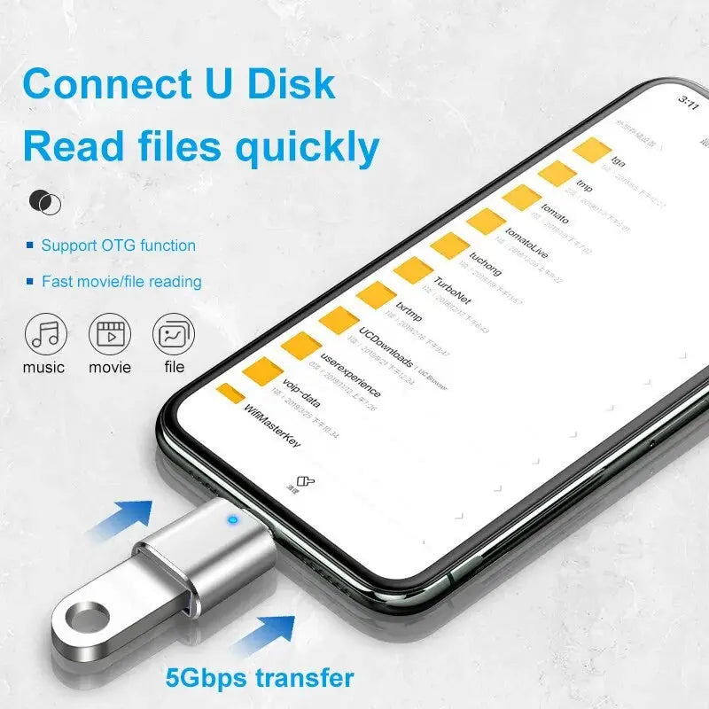 USB 3.0 إلى نوع C محول LED OTG إلى USB C USB-A إلى المصغّر USB نوع C موصل سالب لمحولات هواوي سامسونج شاومي POCO B MART
