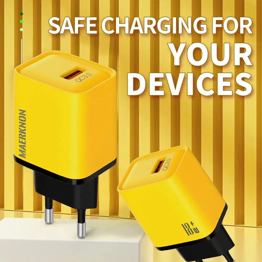 شاحن USB 18 وات شاحن سريع 3.0 محول شاحن الهاتف المحمول شحن سريع لهاتف آيفون 14 وسامسونج S22 وشاومي 13 12 شاحن حائط B MART