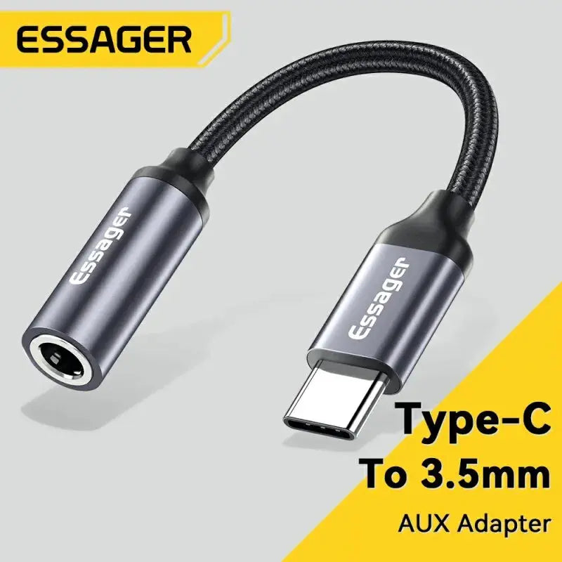 بي مارت Essager USB نوع C 3.5 جاك سماعة محول USB C إلى 3.5 مللي متر سماعات AUX محول الصوت كابل لهواوي P30 شاومي Mi 10 9 Es B MART