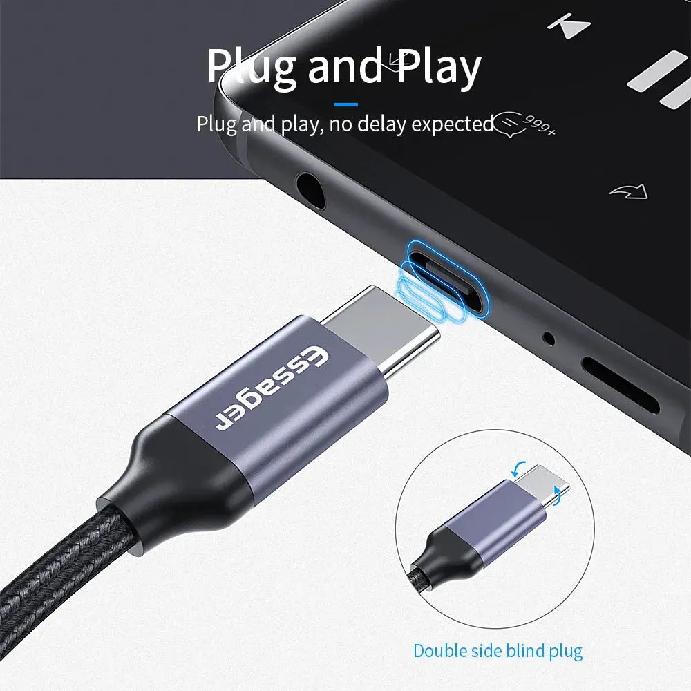 بي مارت Essager USB نوع C 3.5 جاك سماعة محول USB C إلى 3.5 مللي متر سماعات AUX محول الصوت كابل لهواوي P30 شاومي Mi 10 9 Es B MART