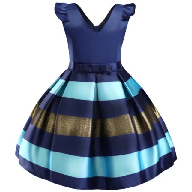 Baby Girls Flower Striped Dress For Girls Floral Wedding Party Dresses Kids Princess Christmas Dress Children Girls Clothing - منصة بي مارت للتسوق الإلكترونيBaby Girls Flower Striped Dress For Girls Floral Wedding Party Dresses Kids Princess Christmas Dress Children Girls Clothing