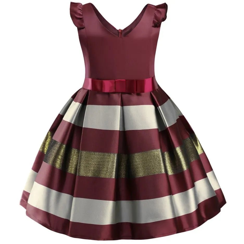 Baby Girls Flower Striped Dress For Girls Floral Wedding Party Dresses Kids Princess Christmas Dress Children Girls Clothing - منصة بي مارت للتسوق الإلكترونيBaby Girls Flower Striped Dress For Girls Floral Wedding Party Dresses Kids Princess Christmas Dress Children Girls Clothing