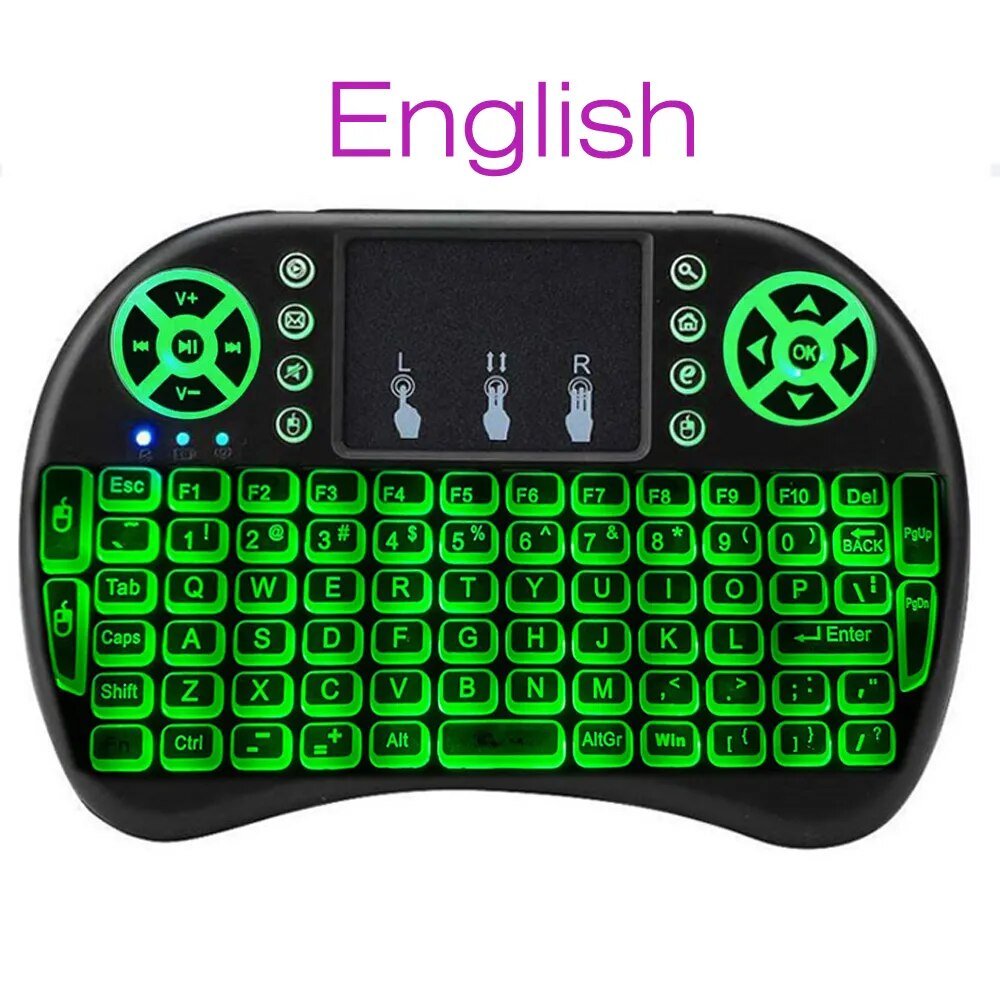 Backlight English Russian French Spanish Portugal Fly Air Mouse 2.4G Touchpad for Android TV Box PC I8 Mini Wireless Keyboard - منصة بي مارت للتسوق الإلكترونيBacklight English Russian French Spanish Portugal Fly Air Mouse 2.4G Touchpad for Android TV Box PC I8 Mini Wireless Keyboard