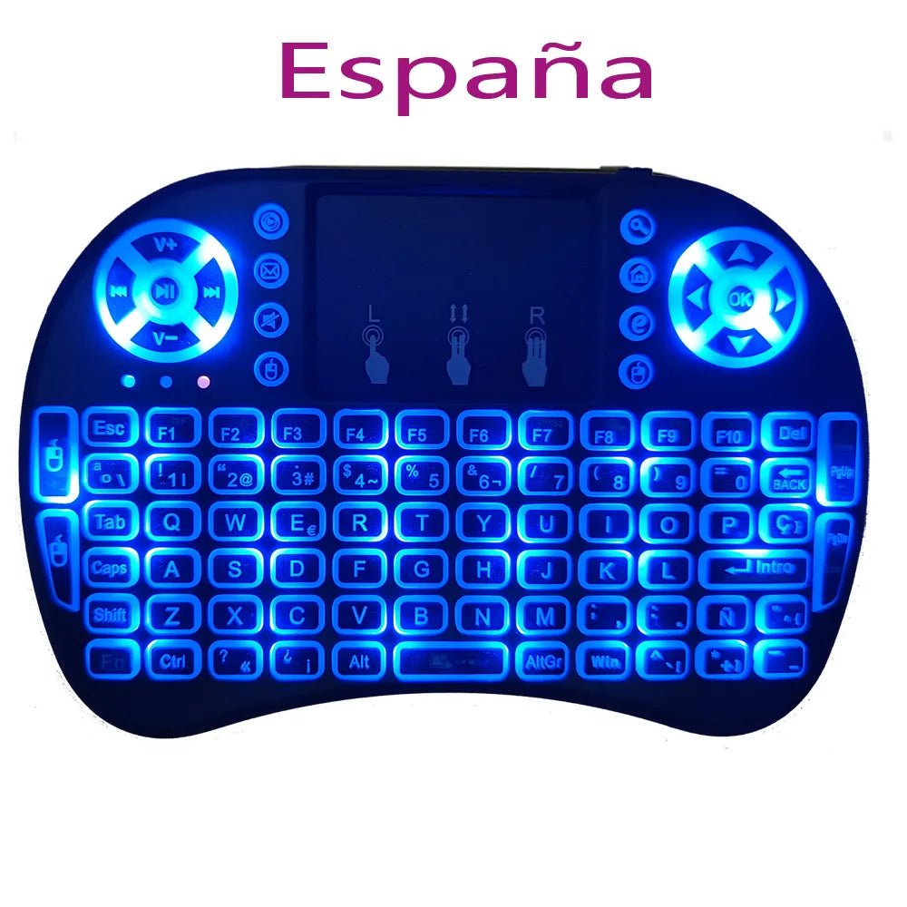 Backlight English Russian French Spanish Portugal Fly Air Mouse 2.4G Touchpad for Android TV Box PC I8 Mini Wireless Keyboard - منصة بي مارت للتسوق الإلكترونيBacklight English Russian French Spanish Portugal Fly Air Mouse 2.4G Touchpad for Android TV Box PC I8 Mini Wireless Keyboard