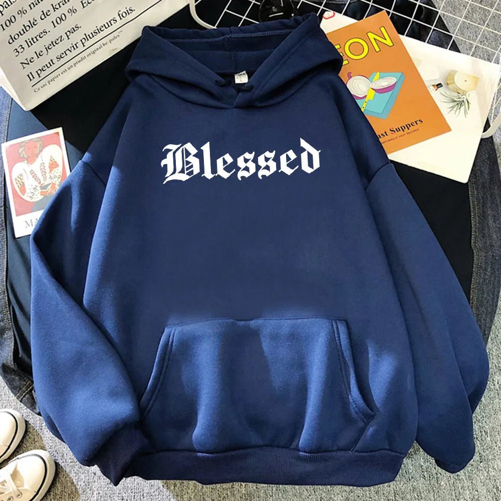 Blessed Creativity Printed Hoodies Women Street Style Hip Hop Hoody Autumn Loose Fleece Clothing Comfortable Pullover Sweatshirt - منصة بي مارت للتسوق الإلكترونيBlessed Creativity Printed Hoodies Women Street Style Hip Hop Hoody Autumn Loose Fleece Clothing Comfortable Pullover Sweatshirt