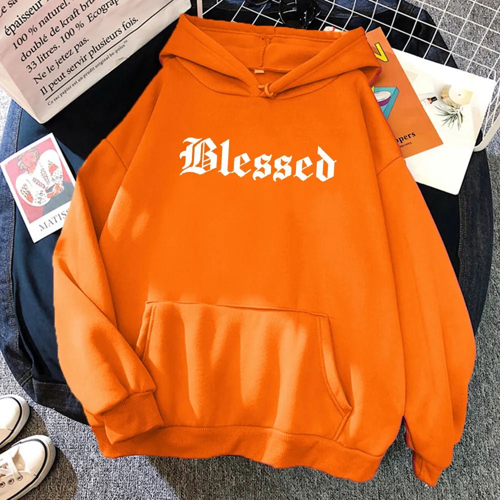 Blessed Creativity Printed Hoodies Women Street Style Hip Hop Hoody Autumn Loose Fleece Clothing Comfortable Pullover Sweatshirt - منصة بي مارت للتسوق الإلكترونيBlessed Creativity Printed Hoodies Women Street Style Hip Hop Hoody Autumn Loose Fleece Clothing Comfortable Pullover Sweatshirt