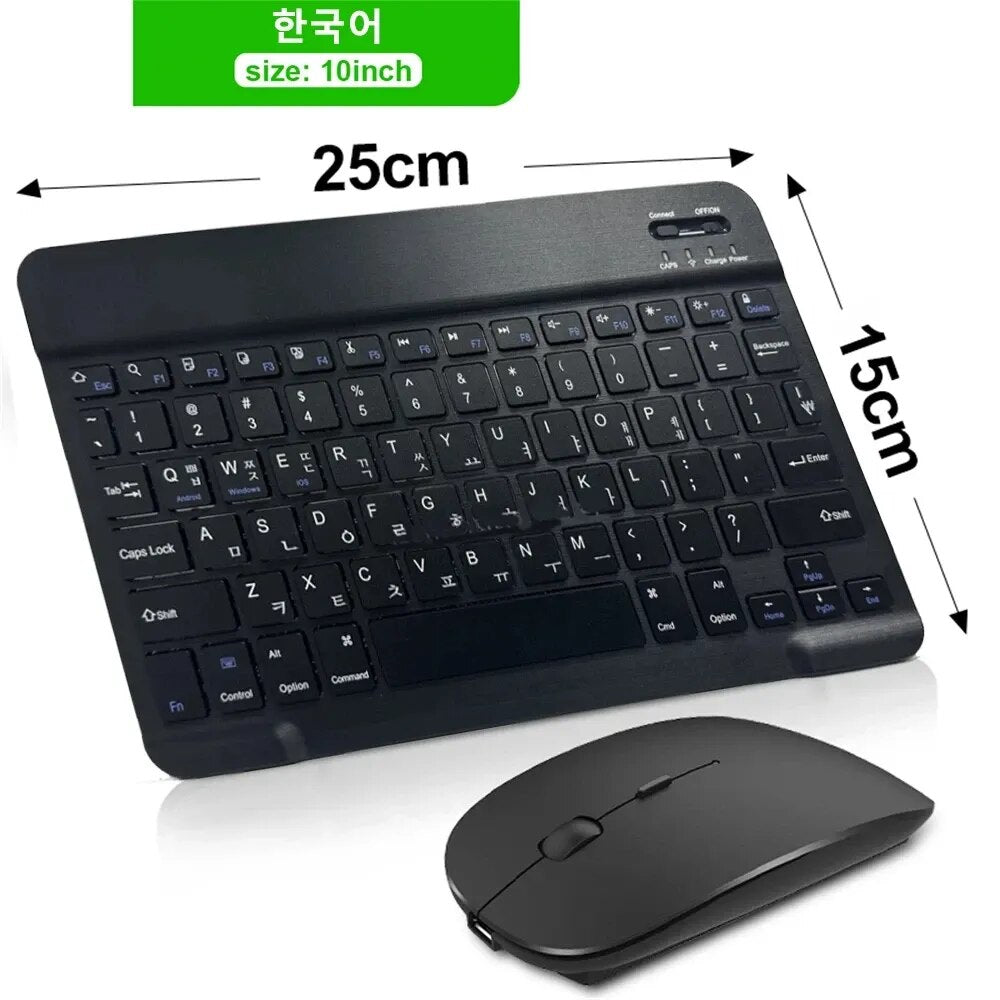 Bluetooth Wireless Keyboard Mouse For IOS Android Windows Tablet For iPad Air Mini Pro Spanish Korean Portugal Russian Keyboard - منصة بي مارت للتسوق الإلكترونيBluetooth Wireless Keyboard Mouse For IOS Android Windows Tablet For iPad Air Mini Pro Spanish Korean Portugal Russian Keyboard