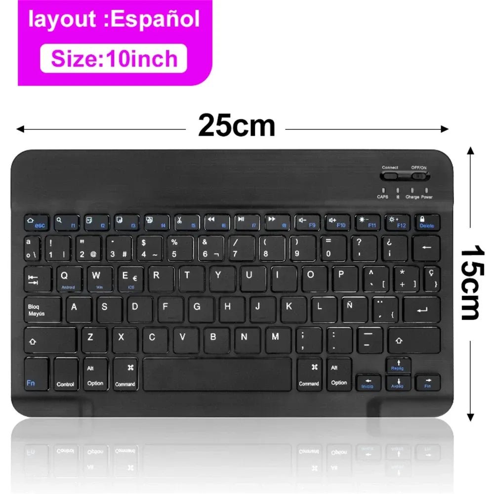 Bluetooth Wireless Keyboard Mouse For IOS Android Windows Tablet For iPad Air Mini Pro Spanish Korean Portugal Russian Keyboard - منصة بي مارت للتسوق الإلكترونيBluetooth Wireless Keyboard Mouse For IOS Android Windows Tablet For iPad Air Mini Pro Spanish Korean Portugal Russian Keyboard