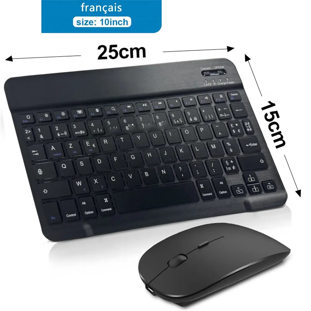 Bluetooth Wireless Keyboard Mouse For IOS Android Windows Tablet For iPad Air Mini Pro Spanish Korean Portugal Russian Keyboard - منصة بي مارت للتسوق الإلكترونيBluetooth Wireless Keyboard Mouse For IOS Android Windows Tablet For iPad Air Mini Pro Spanish Korean Portugal Russian Keyboard