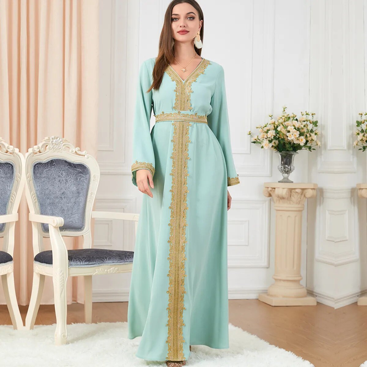 BNSQ 3252 #2023 صيف جديد بلون خياطة فستان المرأة المسلمة الدانتيل الربط فستان المنزل غير رسمي - منصة بي مارت للتسوق الإلكترونيBNSQ 3252 #2023 صيف جديد بلون خياطة فستان المرأة المسلمة الدانتيل الربط فستان المنزل غير رسمي