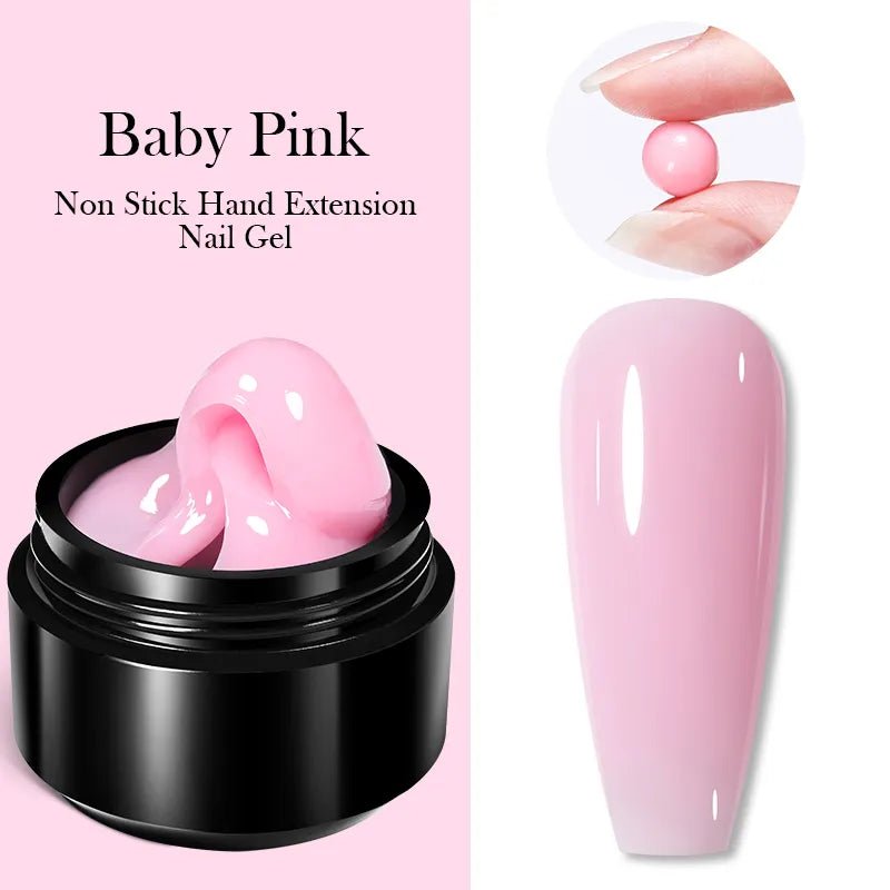 BORN PRETTY 15ML Non Stick Hand Solid Extension Nail Gel Clear Nude Pink Extension Gel Rhinestone Glue Gel Easy to Operate - منصة بي مارت للتسوق الإلكترونيBORN PRETTY 15ML Non Stick Hand Solid Extension Nail Gel Clear Nude Pink Extension Gel Rhinestone Glue Gel Easy to Operate
