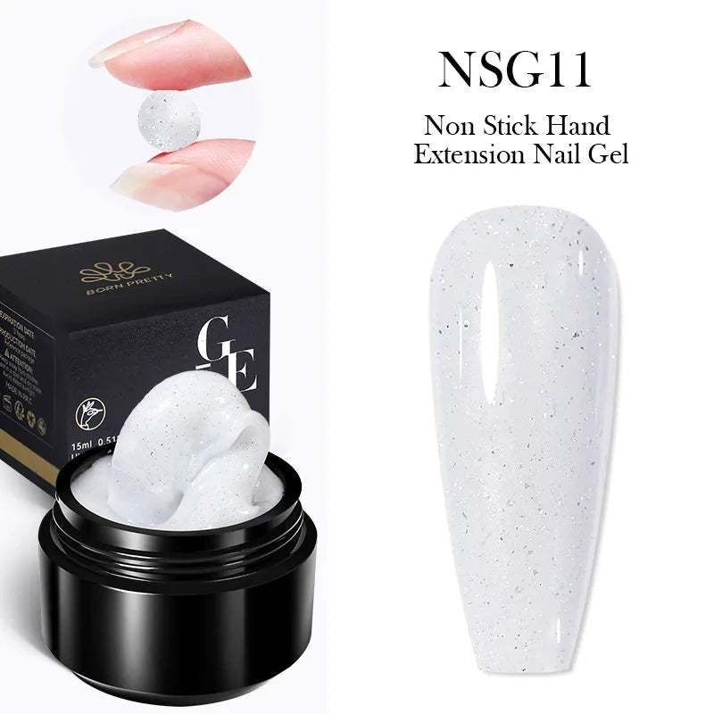 BORN PRETTY 15ML Non Stick Hand Solid Extension Nail Gel Clear Nude Pink Extension Gel Rhinestone Glue Gel Easy to Operate - منصة بي مارت للتسوق الإلكترونيBORN PRETTY 15ML Non Stick Hand Solid Extension Nail Gel Clear Nude Pink Extension Gel Rhinestone Glue Gel Easy to Operate