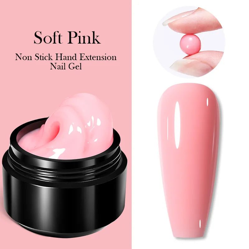 BORN PRETTY 15ML Non Stick Hand Solid Extension Nail Gel Clear Nude Pink Extension Gel Rhinestone Glue Gel Easy to Operate - منصة بي مارت للتسوق الإلكترونيBORN PRETTY 15ML Non Stick Hand Solid Extension Nail Gel Clear Nude Pink Extension Gel Rhinestone Glue Gel Easy to Operate
