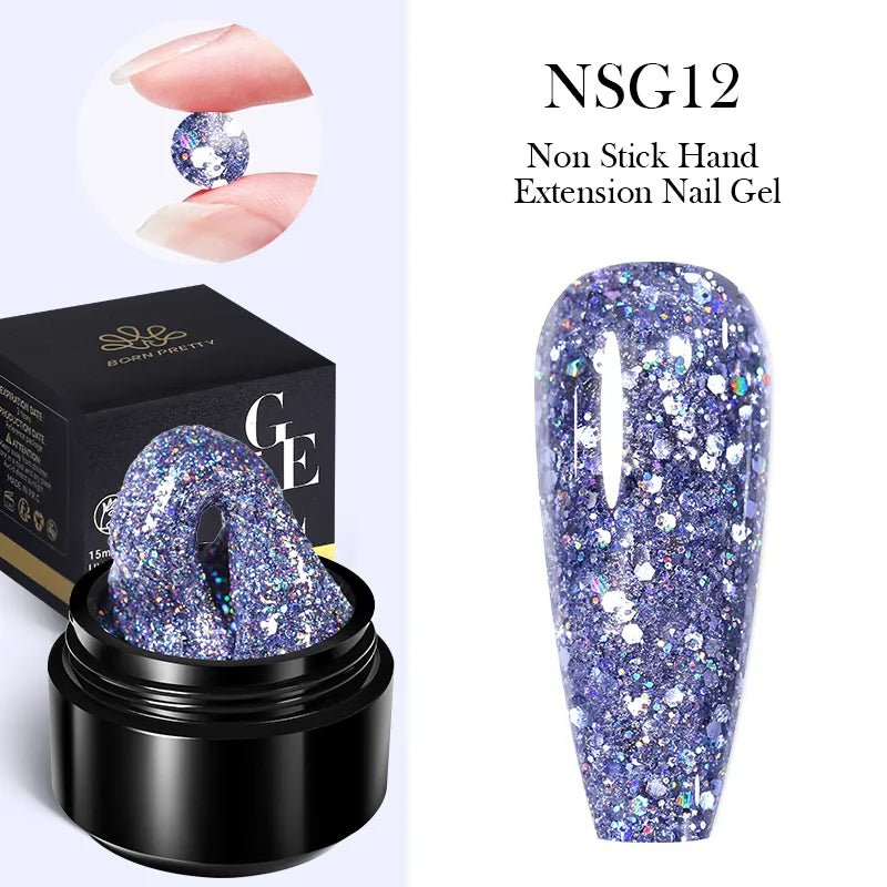 BORN PRETTY 15ML Non Stick Hand Solid Extension Nail Gel Clear Nude Pink Extension Gel Rhinestone Glue Gel Easy to Operate - منصة بي مارت للتسوق الإلكترونيBORN PRETTY 15ML Non Stick Hand Solid Extension Nail Gel Clear Nude Pink Extension Gel Rhinestone Glue Gel Easy to Operate