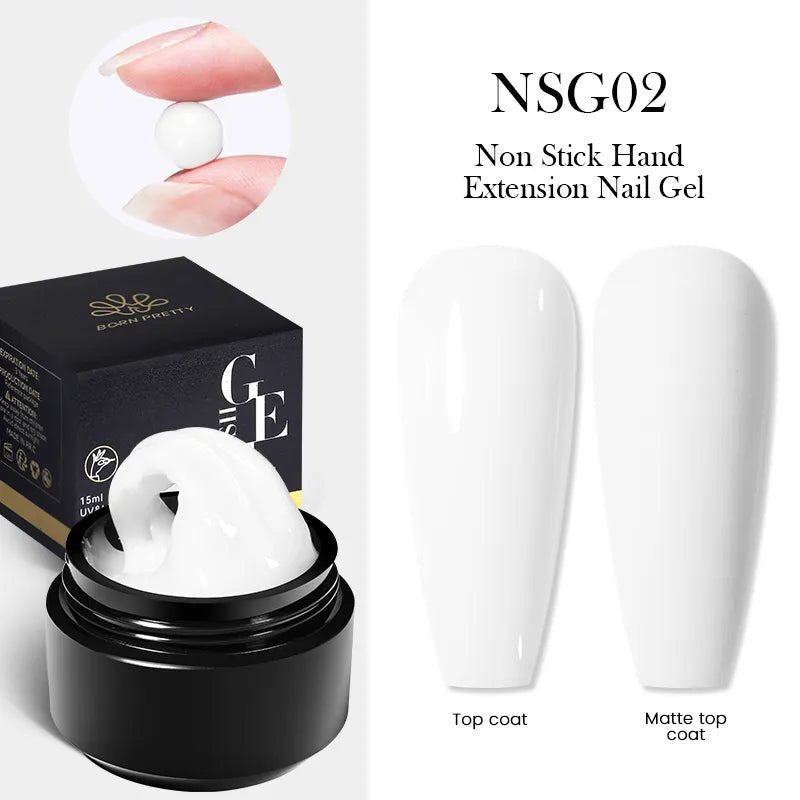 BORN PRETTY 15ML Non Stick Hand Solid Extension Nail Gel Clear Nude Pink Extension Gel Rhinestone Glue Gel Easy to Operate - منصة بي مارت للتسوق الإلكترونيBORN PRETTY 15ML Non Stick Hand Solid Extension Nail Gel Clear Nude Pink Extension Gel Rhinestone Glue Gel Easy to Operate