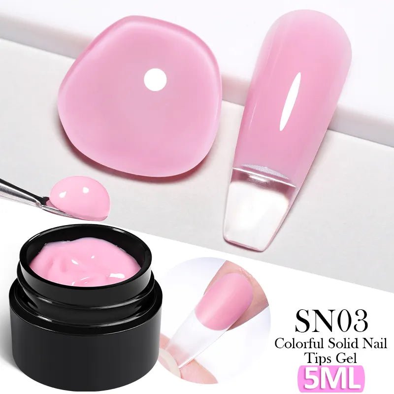 BORN PRETTY 15ML Non Stick Hand Solid Extension Nail Gel Clear Nude Pink Extension Gel Rhinestone Glue Gel Easy to Operate - منصة بي مارت للتسوق الإلكترونيBORN PRETTY 15ML Non Stick Hand Solid Extension Nail Gel Clear Nude Pink Extension Gel Rhinestone Glue Gel Easy to Operate