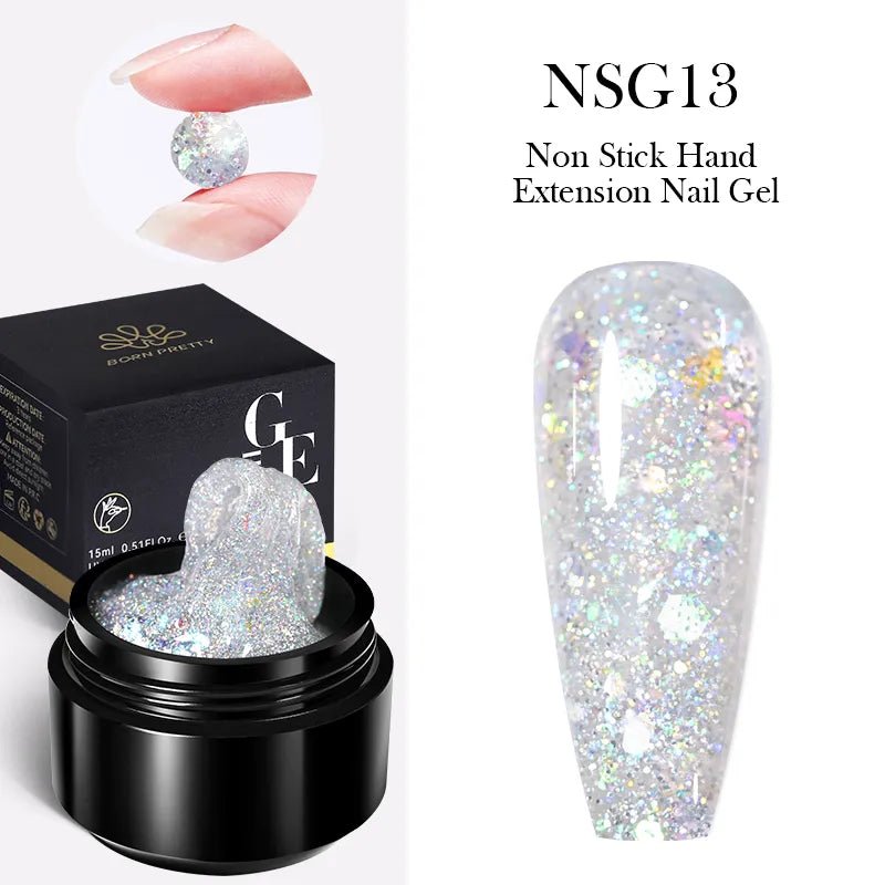 BORN PRETTY 15ML Non Stick Hand Solid Extension Nail Gel Clear Nude Pink Extension Gel Rhinestone Glue Gel Easy to Operate - منصة بي مارت للتسوق الإلكترونيBORN PRETTY 15ML Non Stick Hand Solid Extension Nail Gel Clear Nude Pink Extension Gel Rhinestone Glue Gel Easy to Operate