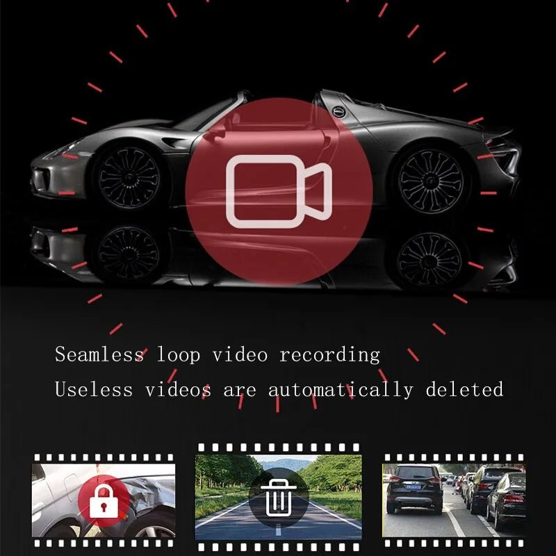 Car Front and Rear Dual Lens High-definition Night Vision 1080P Driving Recorder 4 Inches Rearview Mirror - منصة بي مارت للتسوق الإلكترونيCar Front and Rear Dual Lens High-definition Night Vision 1080P Driving Recorder 4 Inches Rearview Mirror