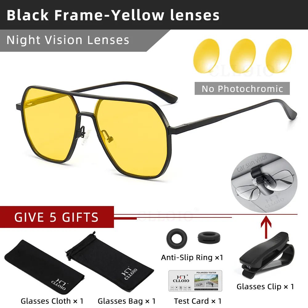 CLLOIO New Fashion Aluminum Photochromic Sunglasses Men Women Polarized Sun Glasses Chameleon Anti-glare Driving Oculos de sol - منصة بي مارت للتسوق الإلكترونيCLLOIO New Fashion Aluminum Photochromic Sunglasses Men Women Polarized Sun Glasses Chameleon Anti-glare Driving Oculos de sol