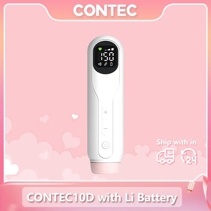 CONTEC Fetal Doppler Heart Beat Monitor Backlight LCD Pink Colour with 2Mhz 3mhz 8Mhz Probe Baby Heart Beat Monitor Probe - منصة بي مارت للتسوق الإلكترونيCONTEC Fetal Doppler Heart Beat Monitor Backlight LCD Pink Colour with 2Mhz 3mhz 8Mhz Probe Baby Heart Beat Monitor Probe