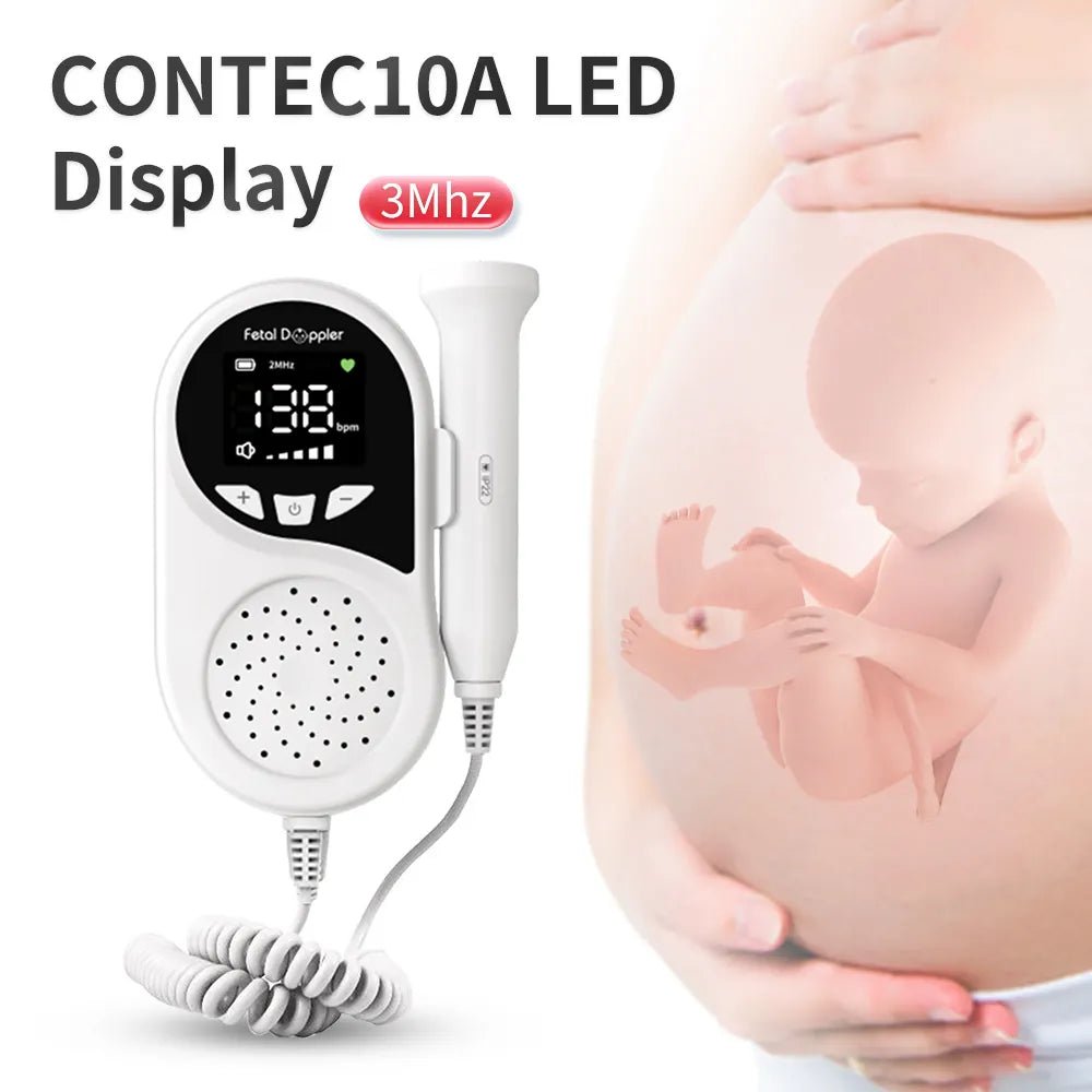 CONTEC Fetal Doppler Heart Beat Monitor Backlight LCD Pink Colour with 2Mhz 3mhz 8Mhz Probe Baby Heart Beat Monitor Probe - منصة بي مارت للتسوق الإلكترونيCONTEC Fetal Doppler Heart Beat Monitor Backlight LCD Pink Colour with 2Mhz 3mhz 8Mhz Probe Baby Heart Beat Monitor Probe