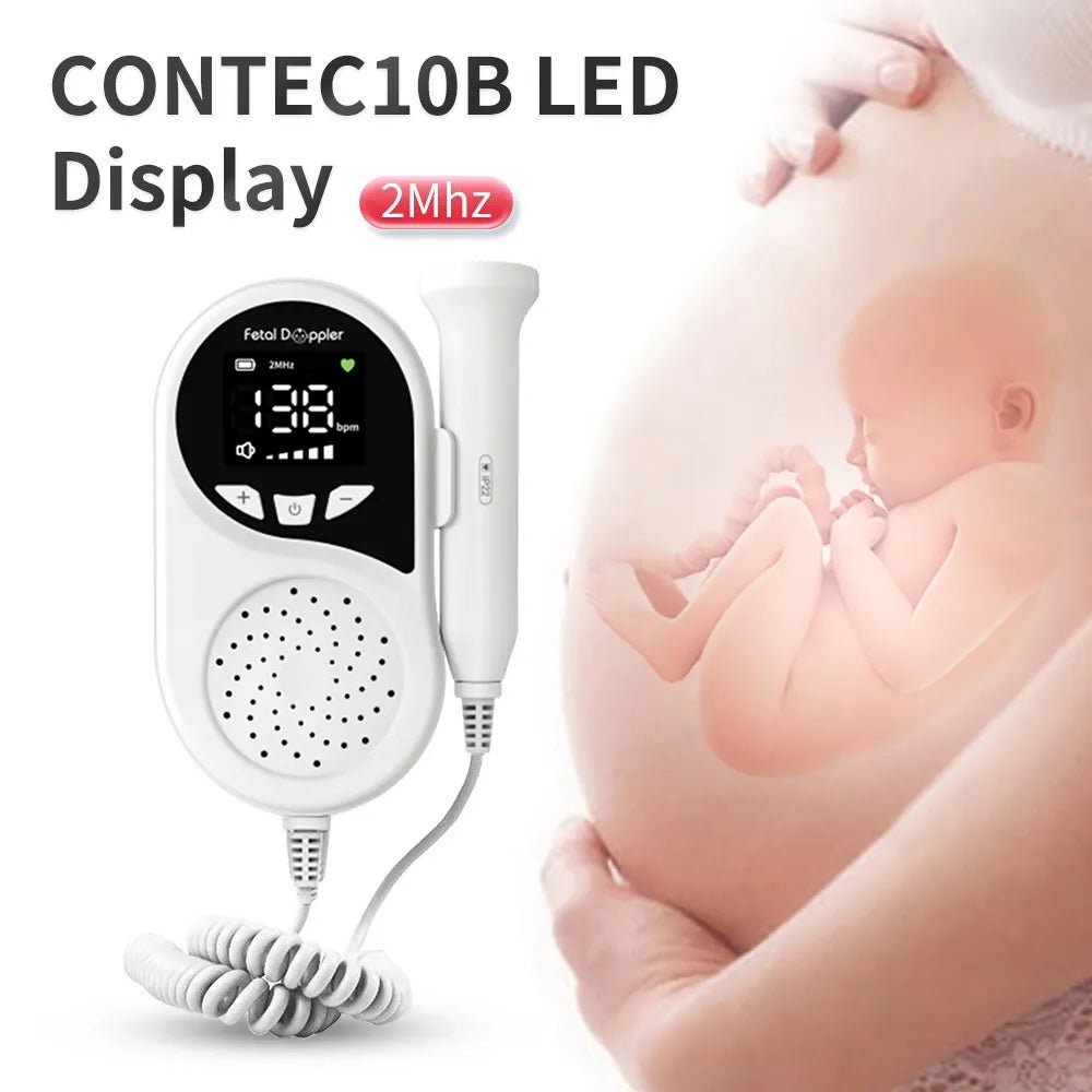 CONTEC Fetal Doppler Heart Beat Monitor Backlight LCD Pink Colour with 2Mhz 3mhz 8Mhz Probe Baby Heart Beat Monitor Probe - منصة بي مارت للتسوق الإلكترونيCONTEC Fetal Doppler Heart Beat Monitor Backlight LCD Pink Colour with 2Mhz 3mhz 8Mhz Probe Baby Heart Beat Monitor Probe