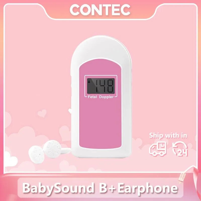 CONTEC Fetal Doppler Heart Beat Monitor Backlight LCD Pink Colour with 2Mhz 3mhz 8Mhz Probe Baby Heart Beat Monitor Probe - منصة بي مارت للتسوق الإلكترونيCONTEC Fetal Doppler Heart Beat Monitor Backlight LCD Pink Colour with 2Mhz 3mhz 8Mhz Probe Baby Heart Beat Monitor Probe