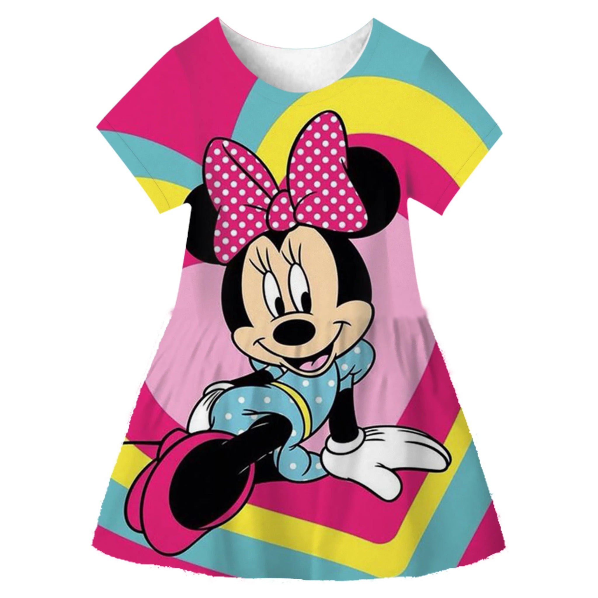 Disney Minnie Mouse Cartoon Print Baby Children Girls Kids Dress Cute Birthday Party Princess Christmas Dress for Baby Girls - منصة بي مارت للتسوق الإلكترونيDisney Minnie Mouse Cartoon Print Baby Children Girls Kids Dress Cute Birthday Party Princess Christmas Dress for Baby Girls