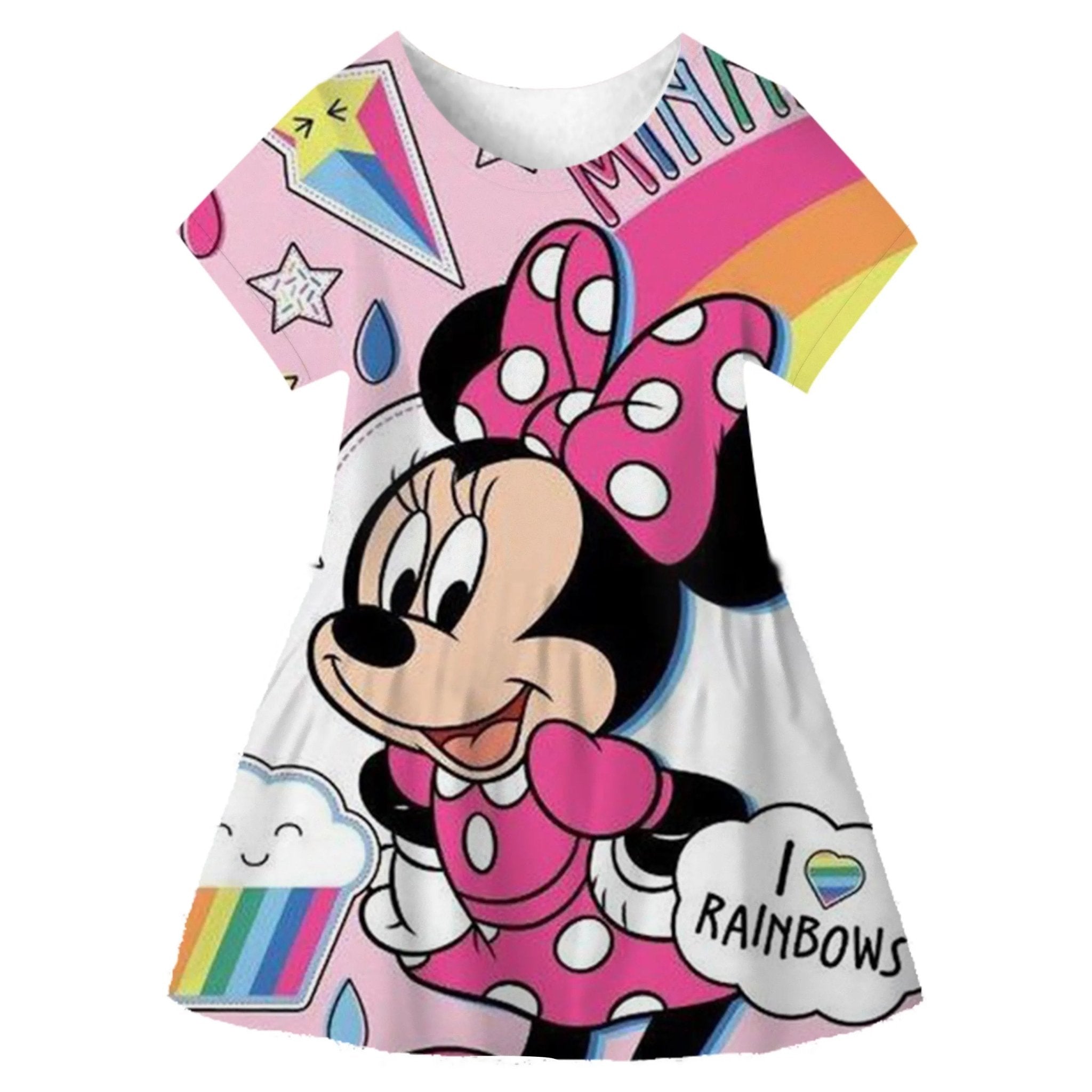Disney Minnie Mouse Cartoon Print Baby Children Girls Kids Dress Cute Birthday Party Princess Christmas Dress for Baby Girls - منصة بي مارت للتسوق الإلكترونيDisney Minnie Mouse Cartoon Print Baby Children Girls Kids Dress Cute Birthday Party Princess Christmas Dress for Baby Girls
