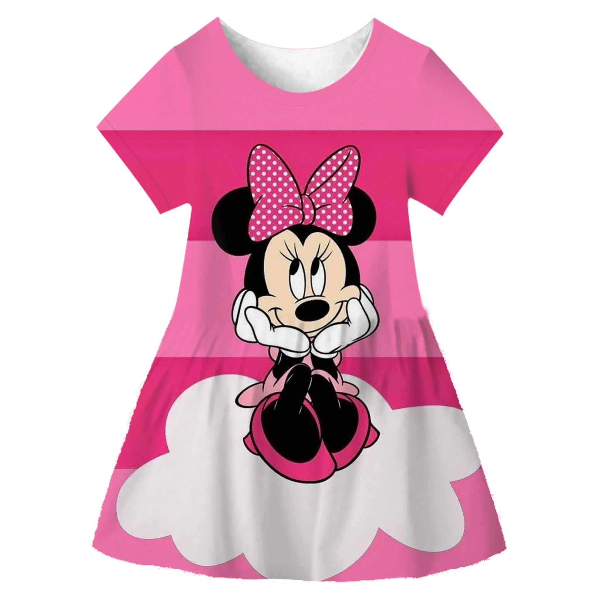 Disney Minnie Mouse Cartoon Print Baby Children Girls Kids Dress Cute Birthday Party Princess Christmas Dress for Baby Girls - منصة بي مارت للتسوق الإلكترونيDisney Minnie Mouse Cartoon Print Baby Children Girls Kids Dress Cute Birthday Party Princess Christmas Dress for Baby Girls