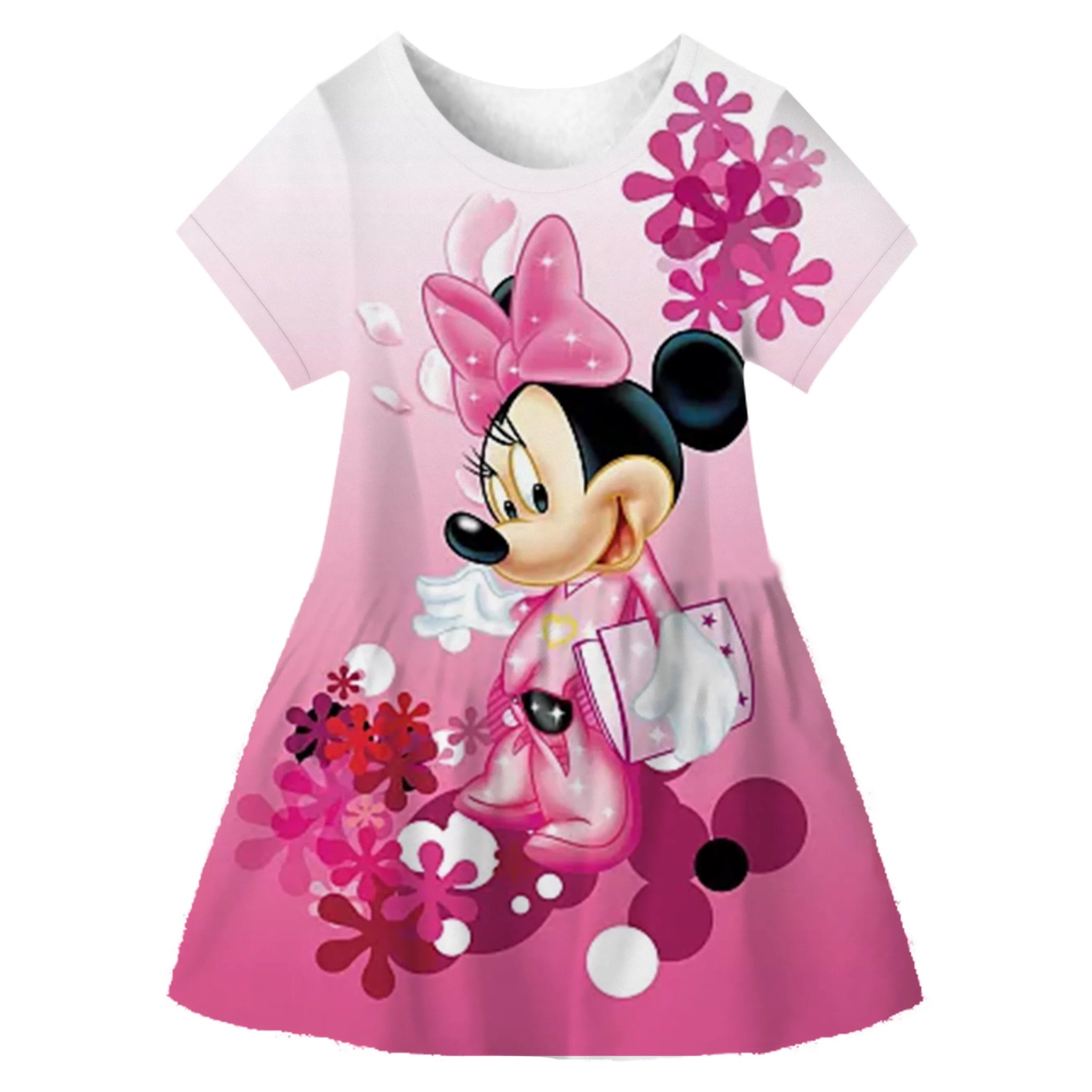 Disney Minnie Mouse Cartoon Print Baby Children Girls Kids Dress Cute Birthday Party Princess Christmas Dress for Baby Girls - منصة بي مارت للتسوق الإلكترونيDisney Minnie Mouse Cartoon Print Baby Children Girls Kids Dress Cute Birthday Party Princess Christmas Dress for Baby Girls