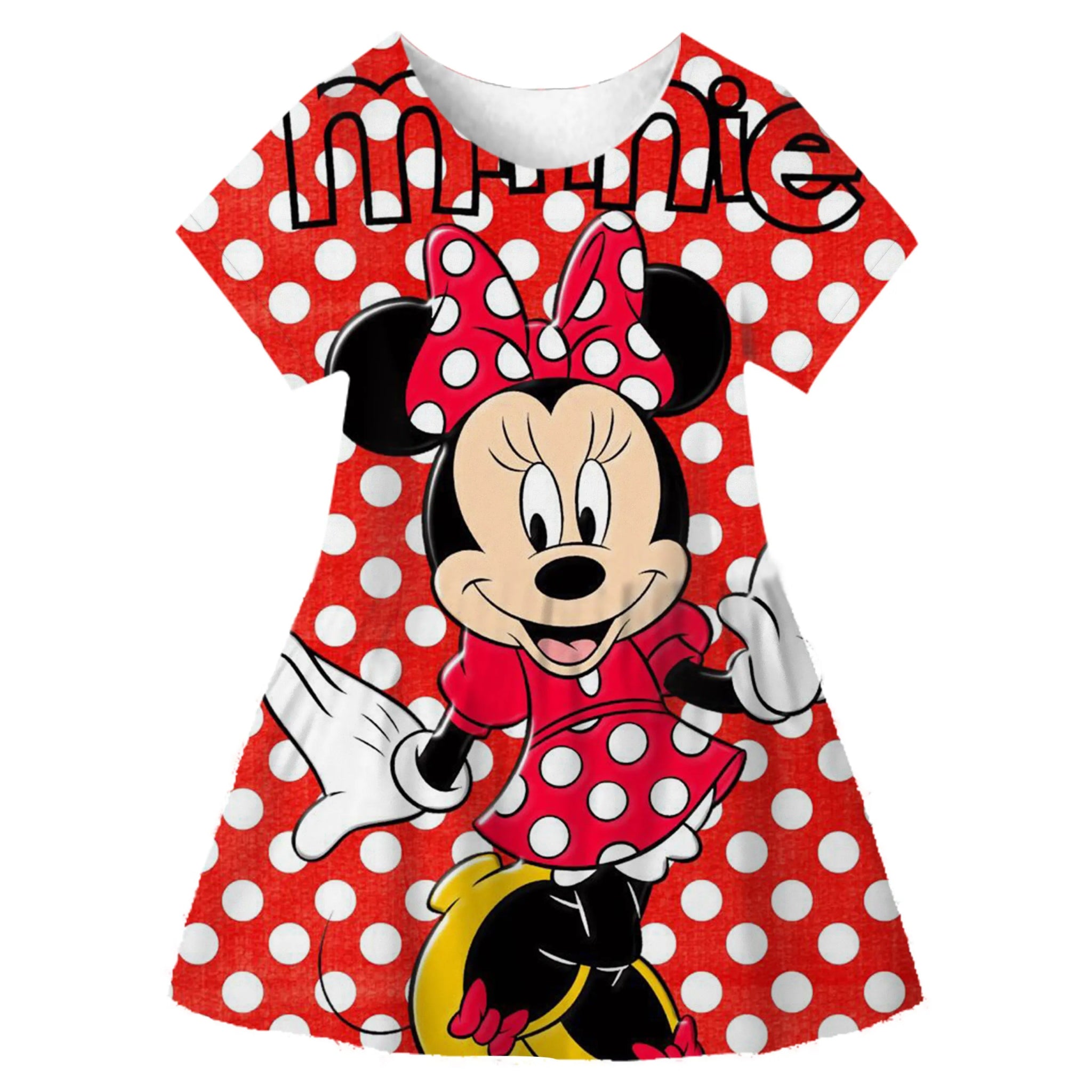 Disney Minnie Mouse Cartoon Print Baby Children Girls Kids Dress Cute Birthday Party Princess Christmas Dress for Baby Girls - منصة بي مارت للتسوق الإلكترونيDisney Minnie Mouse Cartoon Print Baby Children Girls Kids Dress Cute Birthday Party Princess Christmas Dress for Baby Girls