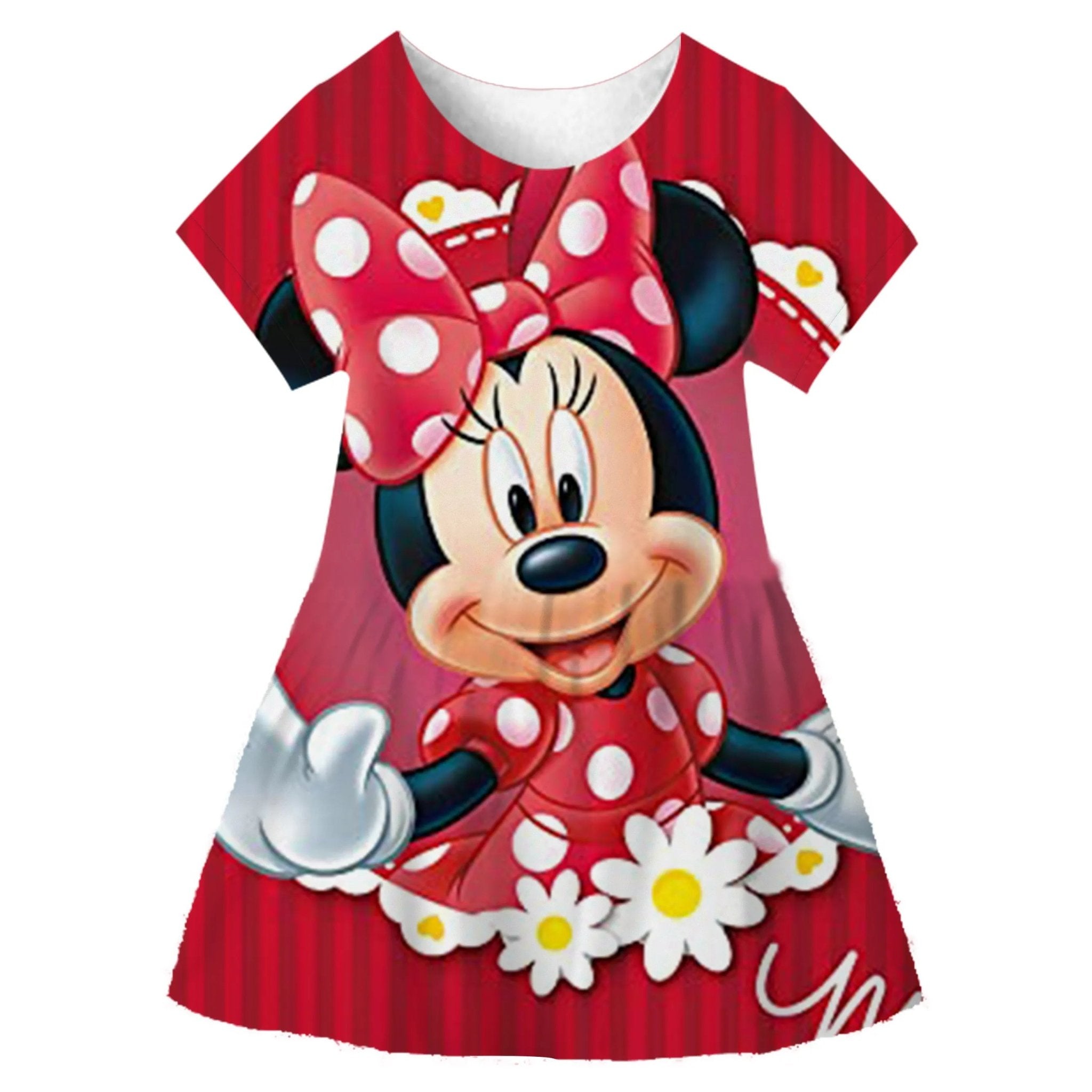 Disney Minnie Mouse Cartoon Print Baby Children Girls Kids Dress Cute Birthday Party Princess Christmas Dress for Baby Girls - منصة بي مارت للتسوق الإلكترونيDisney Minnie Mouse Cartoon Print Baby Children Girls Kids Dress Cute Birthday Party Princess Christmas Dress for Baby Girls