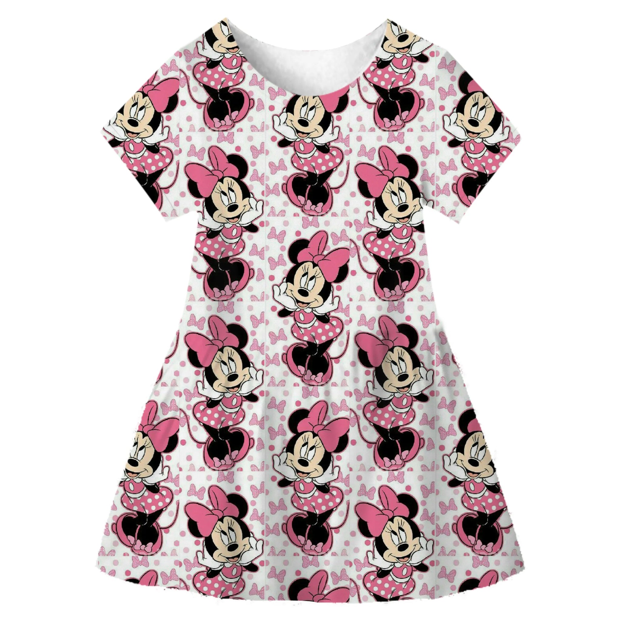 Disney Minnie Mouse Cartoon Print Baby Children Girls Kids Dress Cute Birthday Party Princess Christmas Dress for Baby Girls - منصة بي مارت للتسوق الإلكترونيDisney Minnie Mouse Cartoon Print Baby Children Girls Kids Dress Cute Birthday Party Princess Christmas Dress for Baby Girls
