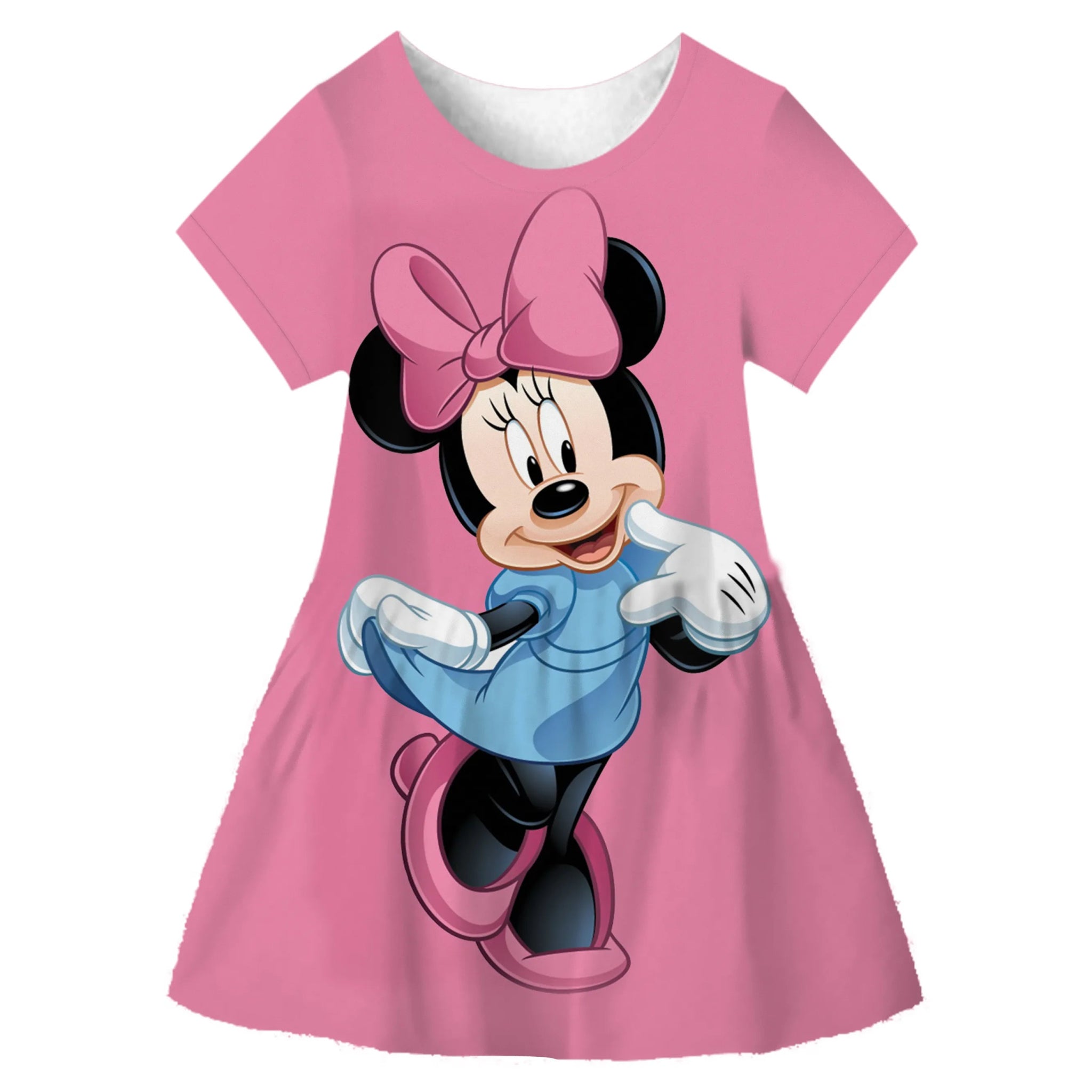 Disney Minnie Mouse Cartoon Print Baby Children Girls Kids Dress Cute Birthday Party Princess Christmas Dress for Baby Girls - منصة بي مارت للتسوق الإلكترونيDisney Minnie Mouse Cartoon Print Baby Children Girls Kids Dress Cute Birthday Party Princess Christmas Dress for Baby Girls