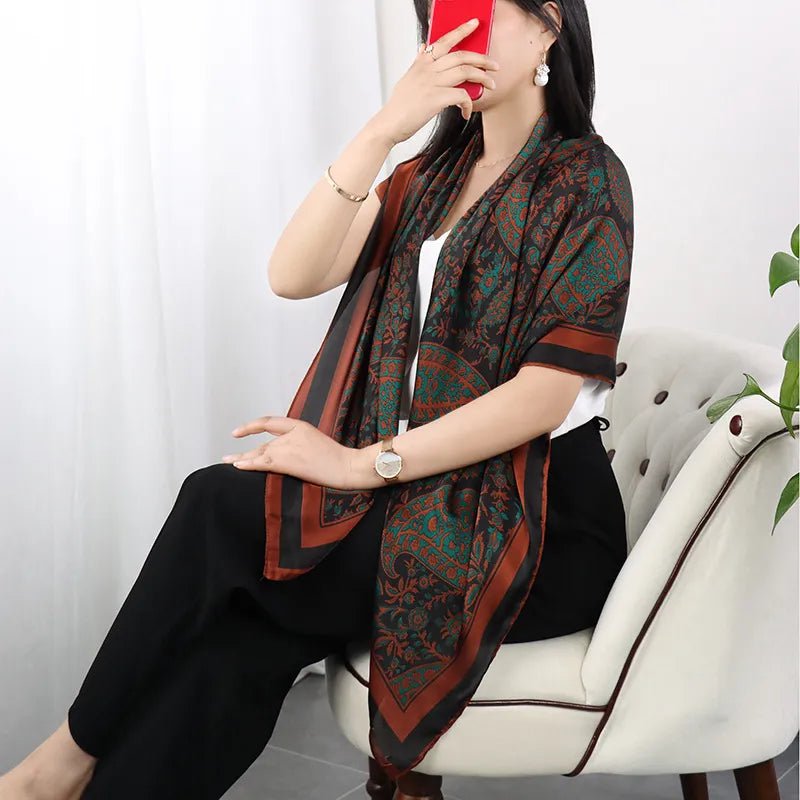 ELAIFRUIHAO الأزهار وشاح حريري شال المرأة يلتف الحجاب Foulard فام باندانا طباعة كبيرة 110 سنتيمتر مربع الأوشحة الساتان الشالات - منصة بي مارت للتسوق الإلكترونيELAIFRUIHAO الأزهار وشاح حريري شال المرأة يلتف الحجاب Foulard فام باندانا طباعة كبيرة 110 سنتيمتر مربع الأوشحة الساتان الشالات