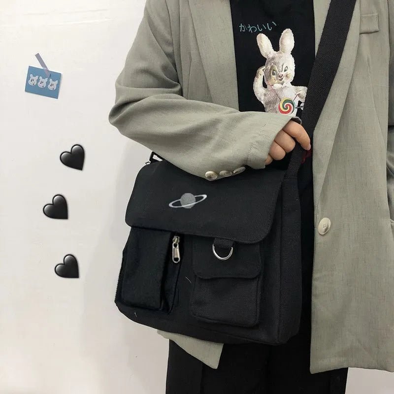 Fashion Women Canvas Shoulder Bags For Youth Casual Ladies Large Capacity Crossbody Bags Solid Handbags Messenger Bags for Women - منصة بي مارت للتسوق الإلكترونيFashion Women Canvas Shoulder Bags For Youth Casual Ladies Large Capacity Crossbody Bags Solid Handbags Messenger Bags for Women