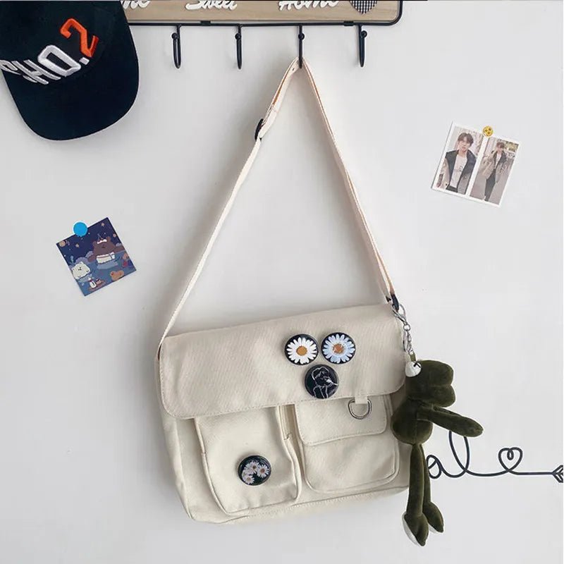 Fashion Women Canvas Shoulder Bags For Youth Casual Ladies Large Capacity Crossbody Bags Solid Handbags Messenger Bags for Women - منصة بي مارت للتسوق الإلكترونيFashion Women Canvas Shoulder Bags For Youth Casual Ladies Large Capacity Crossbody Bags Solid Handbags Messenger Bags for Women