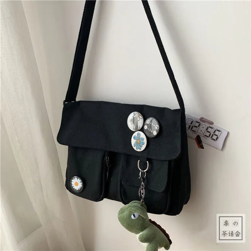 Fashion Women Canvas Shoulder Bags For Youth Casual Ladies Large Capacity Crossbody Bags Solid Handbags Messenger Bags for Women - منصة بي مارت للتسوق الإلكترونيFashion Women Canvas Shoulder Bags For Youth Casual Ladies Large Capacity Crossbody Bags Solid Handbags Messenger Bags for Women
