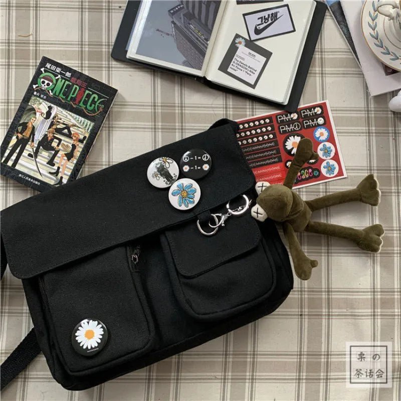 Fashion Women Canvas Shoulder Bags For Youth Casual Ladies Large Capacity Crossbody Bags Solid Handbags Messenger Bags for Women - منصة بي مارت للتسوق الإلكترونيFashion Women Canvas Shoulder Bags For Youth Casual Ladies Large Capacity Crossbody Bags Solid Handbags Messenger Bags for Women
