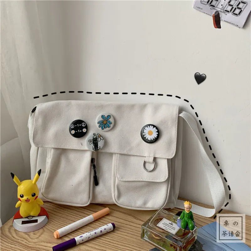 Fashion Women Canvas Shoulder Bags For Youth Casual Ladies Large Capacity Crossbody Bags Solid Handbags Messenger Bags for Women - منصة بي مارت للتسوق الإلكترونيFashion Women Canvas Shoulder Bags For Youth Casual Ladies Large Capacity Crossbody Bags Solid Handbags Messenger Bags for Women