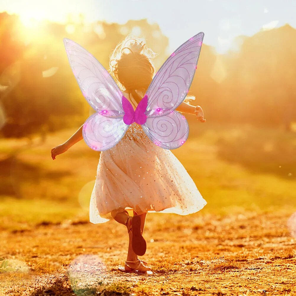 Girls Electrical Butterfly Elf Wings with Light Glowing Shiny Dress Up Moving Fairy Princess Wing Butterfly Wings For Girl - منصة بي مارت للتسوق الإلكترونيGirls Electrical Butterfly Elf Wings with Light Glowing Shiny Dress Up Moving Fairy Princess Wing Butterfly Wings For Girl