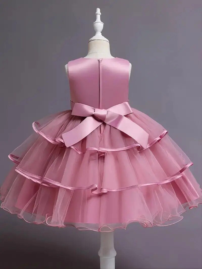 Girls Princess Dress Sleeveless Flower Embroidery Tutu Dress Performance Dress Wedding Flower Girls For Evening Birthday #5810 - منصة بي مارت للتسوق الإلكترونيGirls Princess Dress Sleeveless Flower Embroidery Tutu Dress Performance Dress Wedding Flower Girls For Evening Birthday #5810
