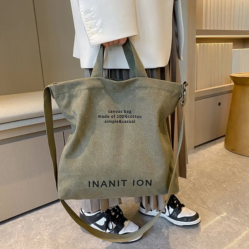 Japanese Canvas Men's and Women's Simple Cross-body Bag Wash Canvas Thick Handbag Large Capacity Arts Students Package Satchel - منصة بي مارت للتسوق الإلكترونيJapanese Canvas Men's and Women's Simple Cross-body Bag Wash Canvas Thick Handbag Large Capacity Arts Students Package Satchel