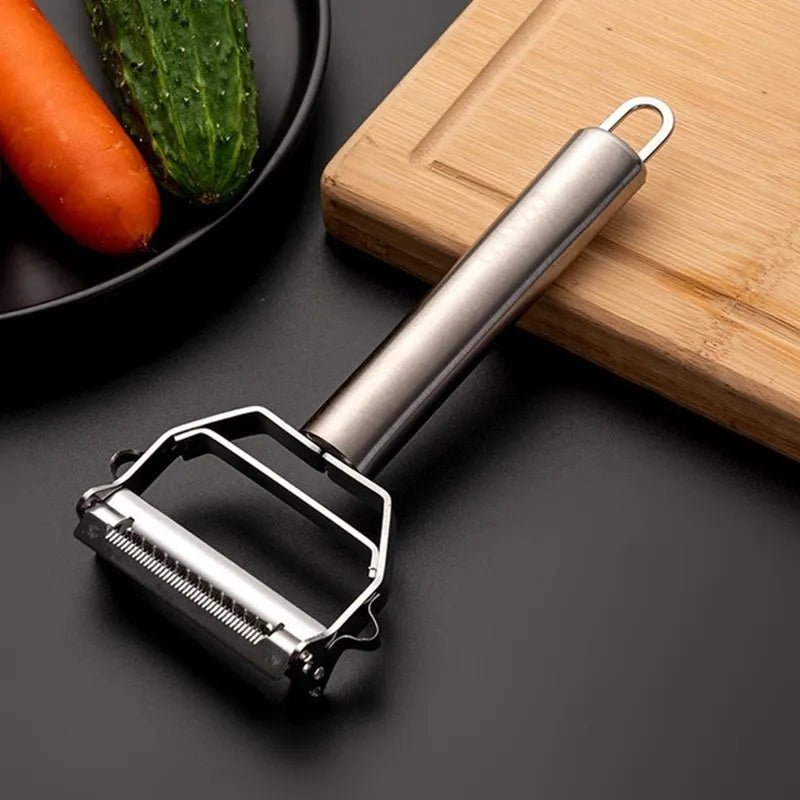 Kitchen Vegetable Peeler Stainless Steel Melon Planer Double-Head Peeler Household Multiple-Function Fruit And Vegetable Peeler - منصة بي مارت للتسوق الإلكترونيKitchen Vegetable Peeler Stainless Steel Melon Planer Double-Head Peeler Household Multiple-Function Fruit And Vegetable Peeler